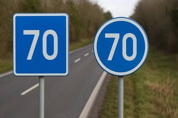 Dvě modré dopravní značky, obě s bílým číslem. Řidiči si je buď pletou nebo neví, co znamenají