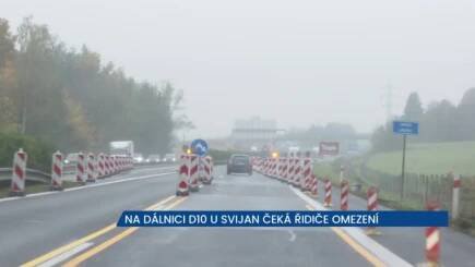 Na dálnici D10 u Svijan čeká řidiče omezení