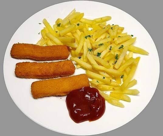 Rybí prsty s hranolkami pečené v troubě