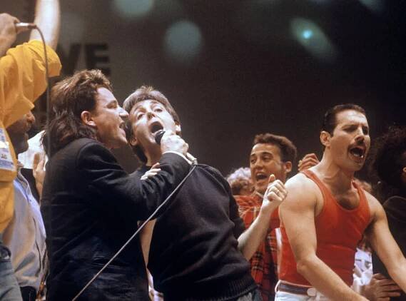 Bono And Freddie Mercury At Live Aid
