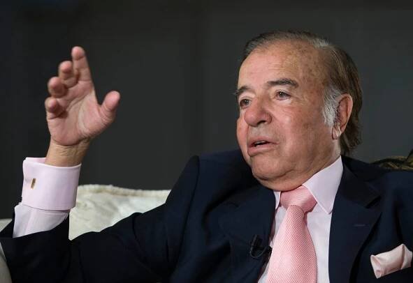 Former Argentine President  and current senator Carlos Menem, 79, speaks during an interview with Reuters at his home in Buenos Aires