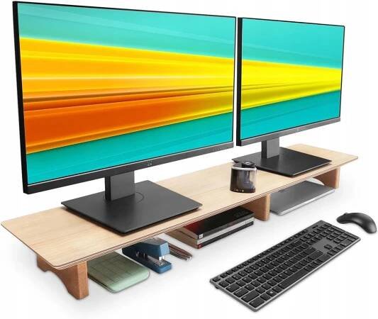 Aothia dřevěná podložka pod monitor notebook TV ekologické nohy dub