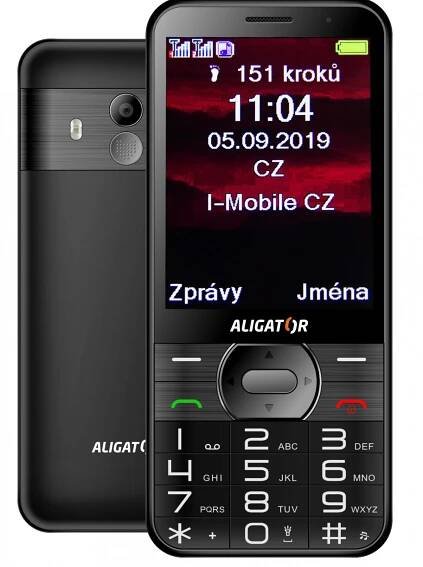 Aligator A900 GPS Senior černá + stolní nabíječka