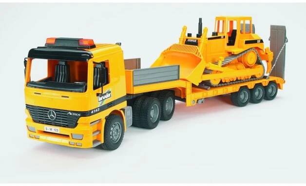 BRUDER 02658 - MERCEDES BENZ Actros tahač s buldozerem
