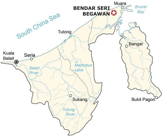 Brunei Map and Satellite Image - GIS Geography