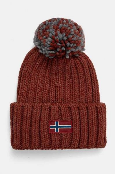 Kulich Napapijri Wool Blend Beanie with Pom-Pom NP0A4GKCR1B1