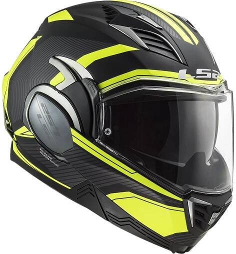 Výklopná helma LS2 FF900 Valiant II Revo Matt Black H-V Yellow | www.aspshop.cz