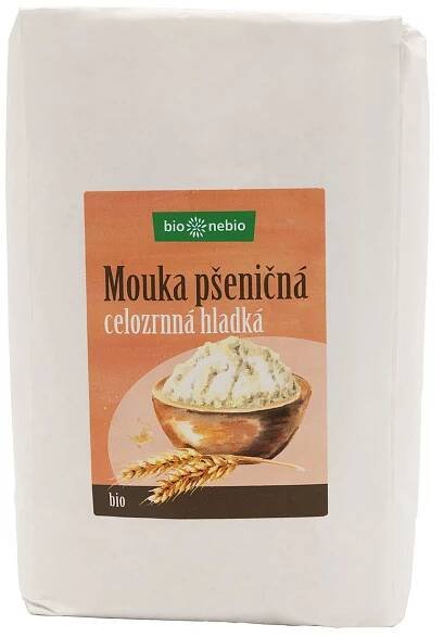 Suroviny na pečení a vaření; sladidla: Bio pšeničná mouka celozrnná hladká bio*nebio 1 kg