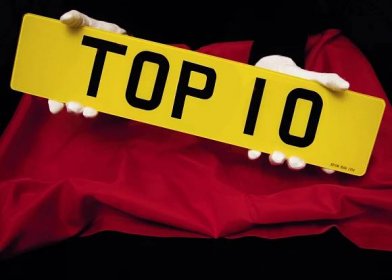 The most expensive numberplates sold in the UK