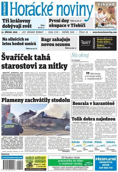 Časopis Horácké Noviny Středa 11.3.2020 č. 020