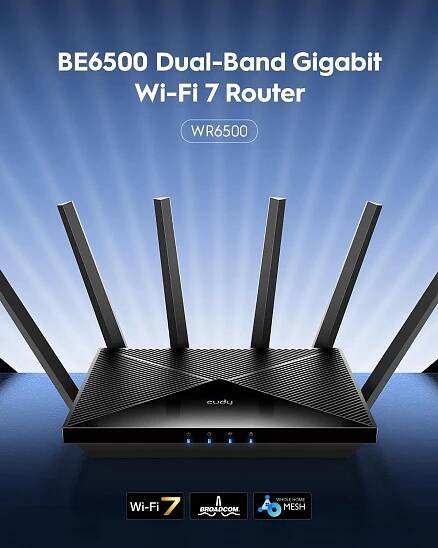 Router Cudy WR6500 802.11be (Wi-Fi 7) Obsahuje baterie ne