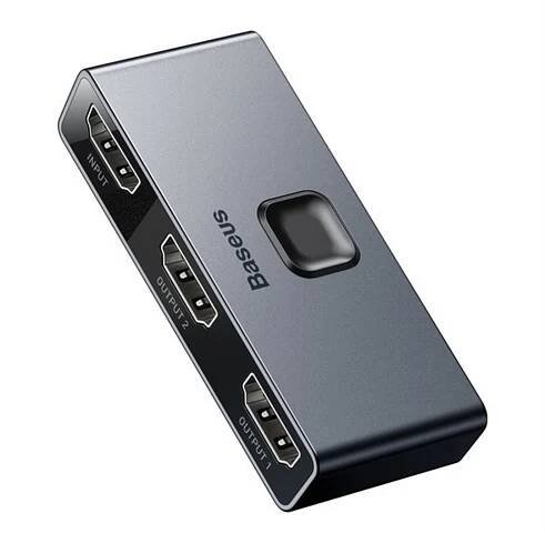 HDMI rozbočovač Baseus Matrix HDMI Splitter 2v1/1v2 (CAHUB-BC0G) šedý