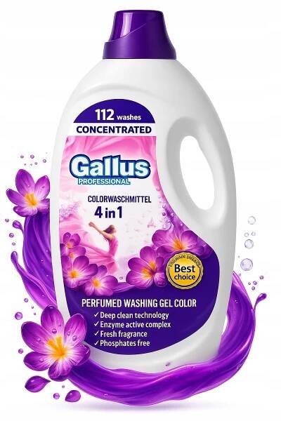 Gallus Color 112p 4,05L parfémovaný gel tekutý prací prostředek na barvy, účinný
