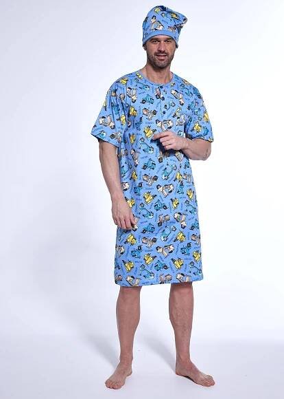 PÁNSKÁ NOČNÍ KOŠILE 109/32 XL, modrá
