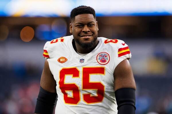 Trey Smith #65 of the Kansas City Chiefs.