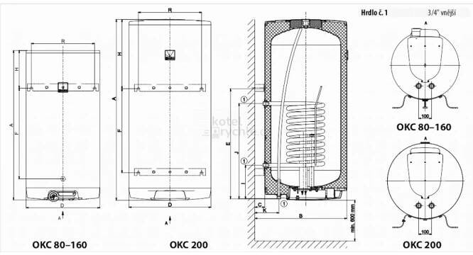 Ohřívač vody OKC 200 NTRR/BP - Kotelrychle.cz