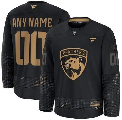  Florida Panthers Fanatics 2024 Military Appreciation Custom Practice Jersey - Black