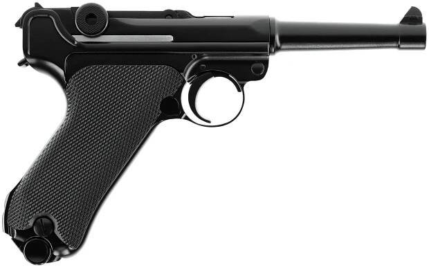 Pistole vzduchová UMAREX Legends P08 BLOWBACK CO2 - BB 4,5mm steel