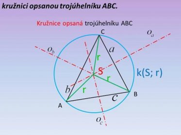 Kružnice opsaná trojúhelníku ABC. C. r. S. k(S; r) r. r. B. A.