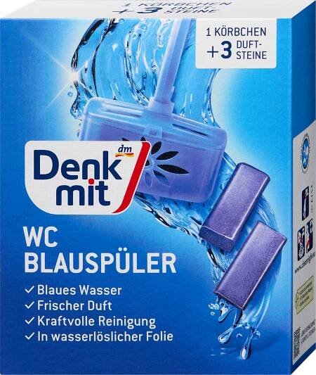 WC blok modrý + košíček 3x40 g, 120 g