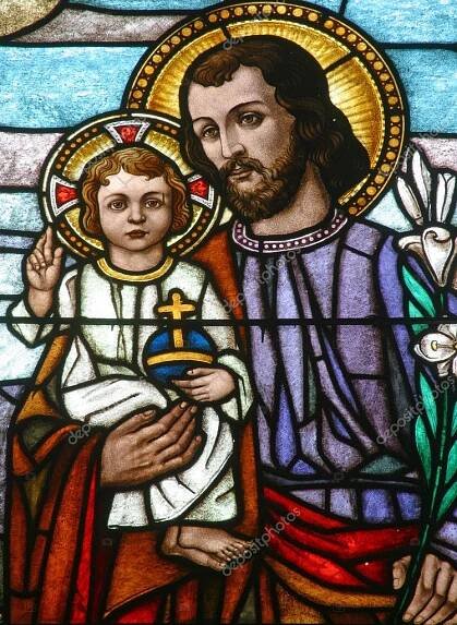 Saint Joseph Hospodářství Ježíšek Barevné Sklo