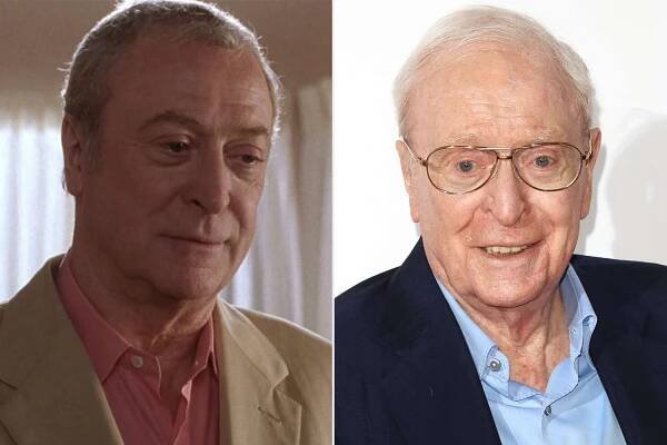 (L): Michael Caine as Victor in 2000's 'Miss Congeniality.' ; (R): Michael Caine attends 'The Great Escaper' World Premiere at BFI Southbank on Sept. 20, 2023, in London.