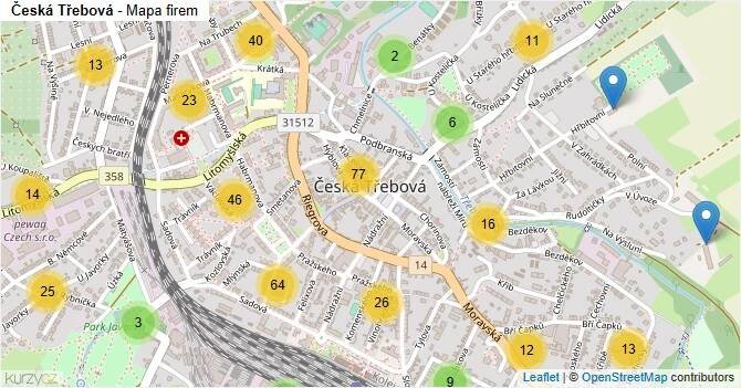 Česká Třebová - mapa firem