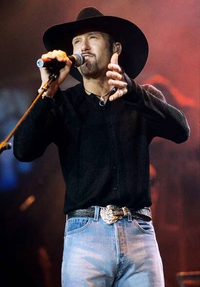Tim McGraw performs in support of his All I Want release at Shoreline Amphitheatre on May 11, 1996 in Mountain View, California.