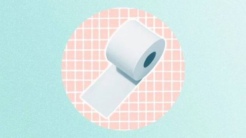 Toilet paper roll on a designed background