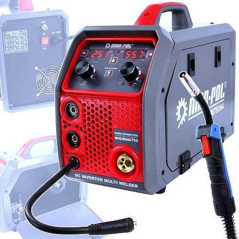 Invertorová svářečka MIG/MMA/TIG 250 A, 230 V, 3 v 1, CO2 svářečka MAR-POL M79364