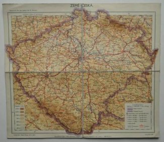 ZEMĚ ČESKÁ - MAPA - 1938 - ČECHY - Staré mapy a veduty
