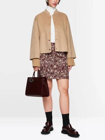 Minirock mit floralem Jacquard-Muster