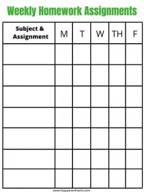 Free Printable Homework Assignment Tracker for Kids After School. Use this homework checklist to help get your organized with school assignments.