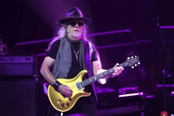 Brad Whitford of Aerosmith performs at UBS Arena on September 09, 2023 in Elmont, New York.