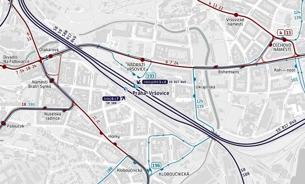 Praha-Vršovice | Pražská integrovaná doprava
