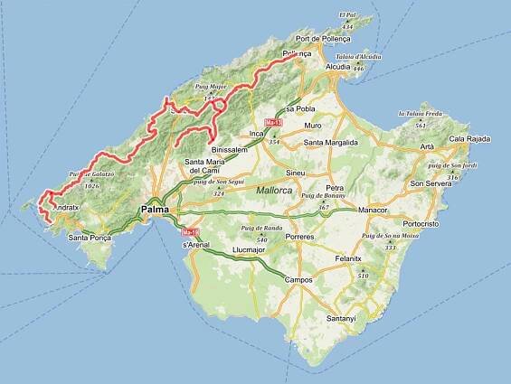 Mapa-dalkovy-trek-Mallorka-GR221 – Gramino
