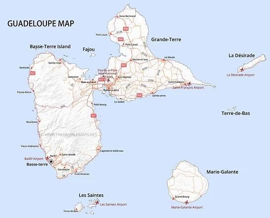 Guadeloupe road network