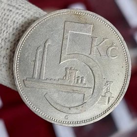 5 kčs 1929 - STAV - Stříbrná mince První Republiky