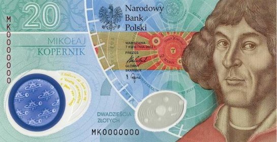20 Zlotych Polsko 2023 Pick #197 UNC PAMĚTNÍ Mikuláš Koperník polymer - Bankovky