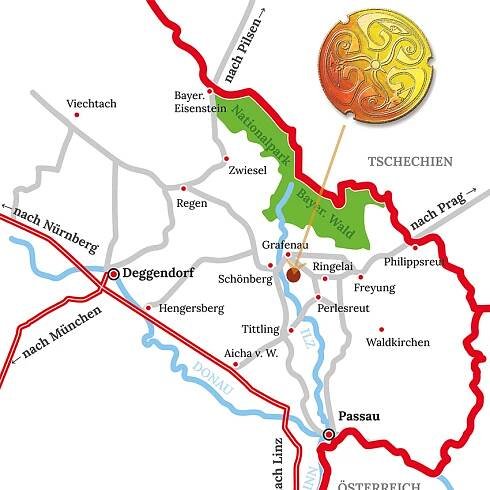 Lageplan & Anfahrt Gabreta - das Keltendorf im Bayerischen Wald