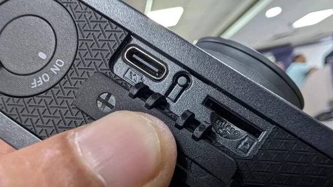USB Type-C charging port and microSD card slot