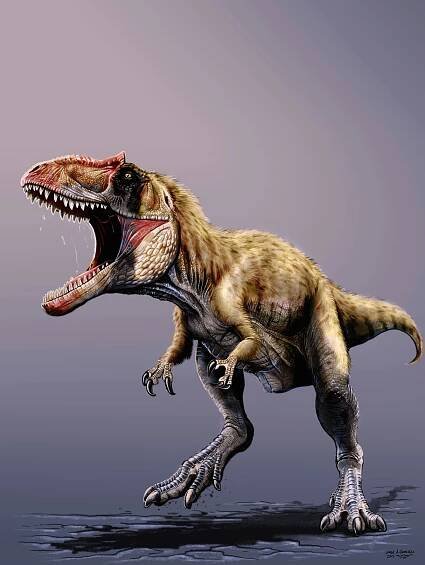 This is an illustration of Siats meekerorum. (Credit: Artwork by Jorge Gonzales)