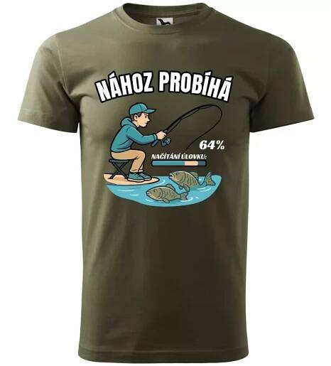 Pánské rybářské tričko Nához probíhá military | OKtrika.cz dodavatel kvalitního textilu