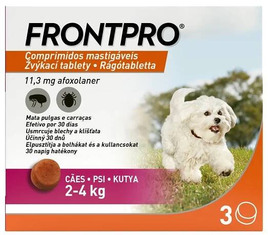 FRONTPRO Žvýkací tablety pro psy 2–4 kg 11,3 mg 3 tablety