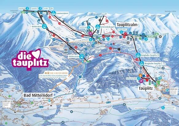 Tauplitz - mapa sjezdovek