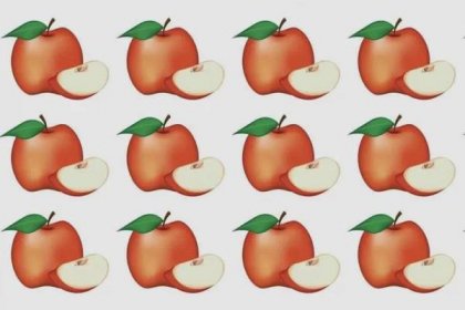 Výzva pro chytré s dobrým postřehem: Najděte do 5 vteřin mezi jablky jedno odlišné. Dá to jen 10 % lidí