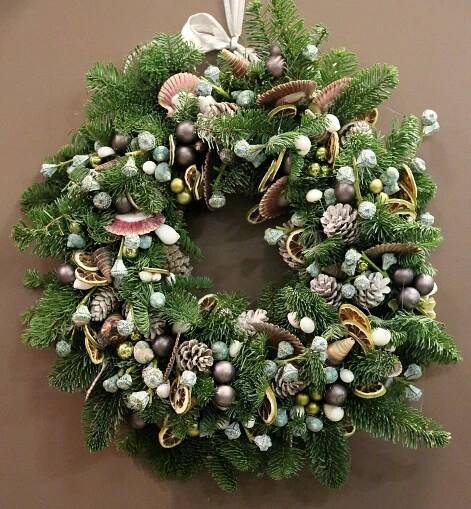 Christmas Wreath Hanging on Wall