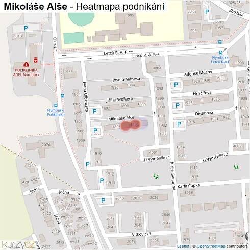 Mapa Mikoláše Alše - Firmy v ulici.
