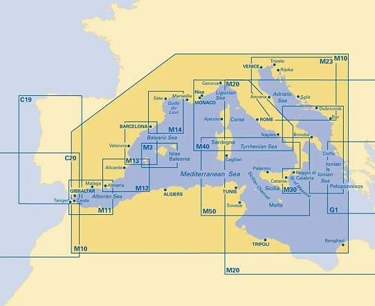 Námořní mapa Imray M10 Western Mediterranean - Gibraltar to the Ionian Sea IMM10