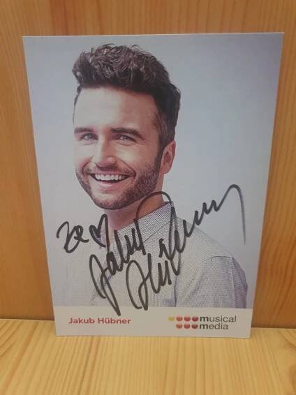 autogram Jakub Hübner, muzikálový zpěvák, herec - Ostatní sběratelské předměty
